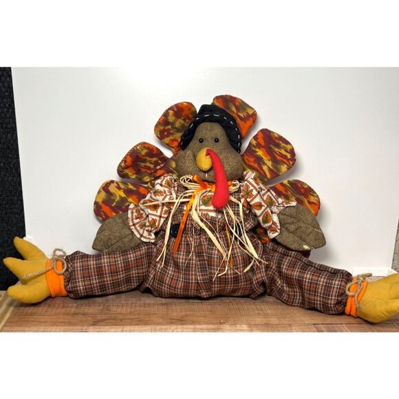 Thanksgiving Tom Turkey Shelf Sitter Autumn Harvest Decor - Picture 1 of 6